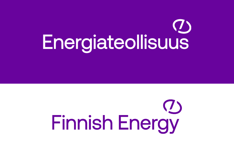 Energiateollisuuden tunnus suomeksi ja englanniksi.